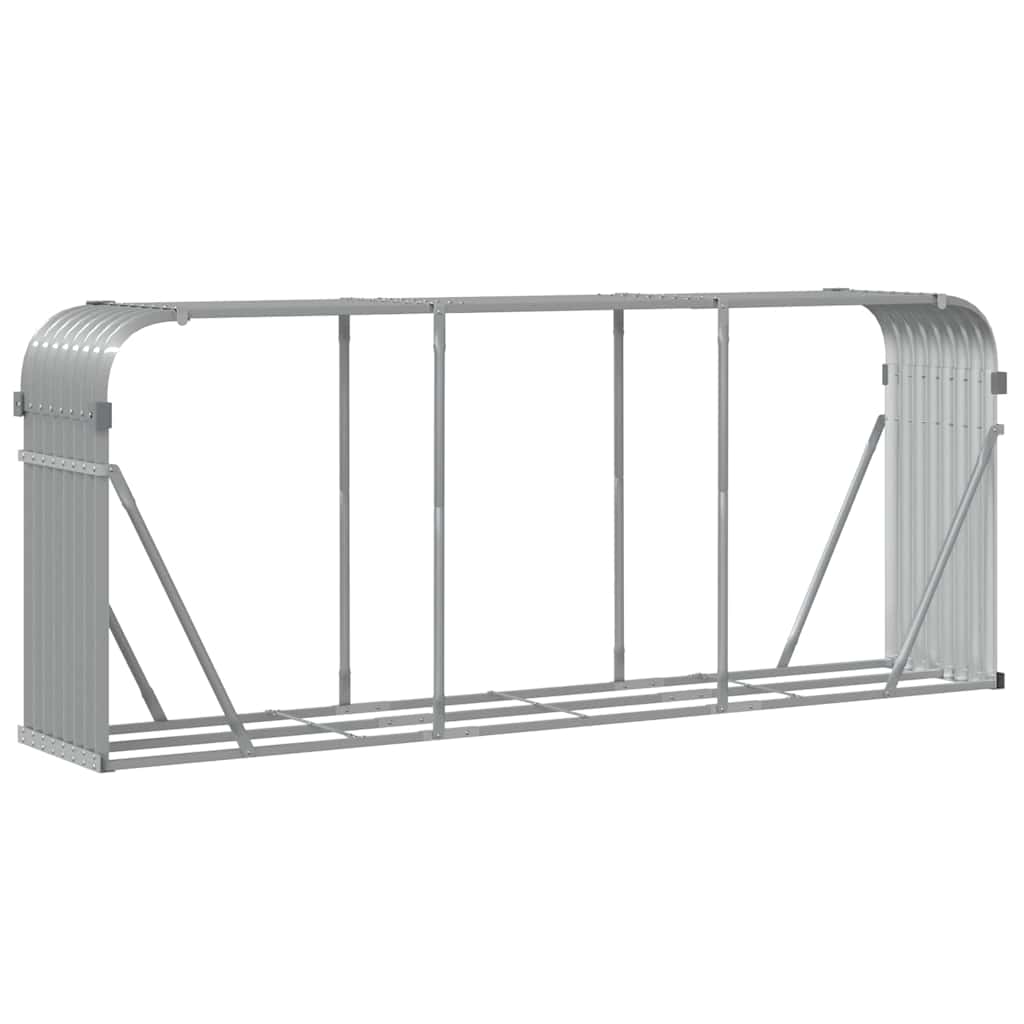 Log Holder Galvanised Steel Light Grey 234 cm