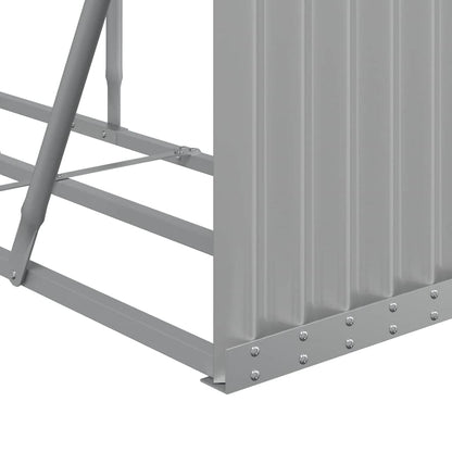 Log Holder Galvanised Steel Light Grey 234 cm