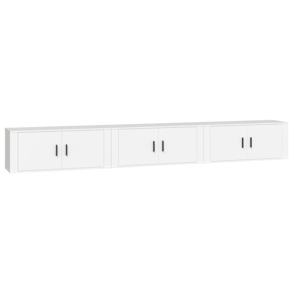 vidaXL 3 Piece Wall-mounted TV Cabinet Set White 100x34,5x40 cm 2