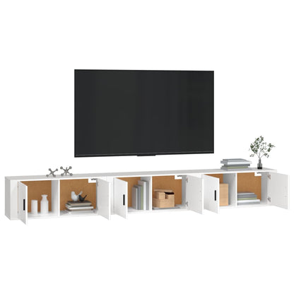 vidaXL 3 Piece Wall-mounted TV Cabinet Set White 100x34,5x40 cm 3