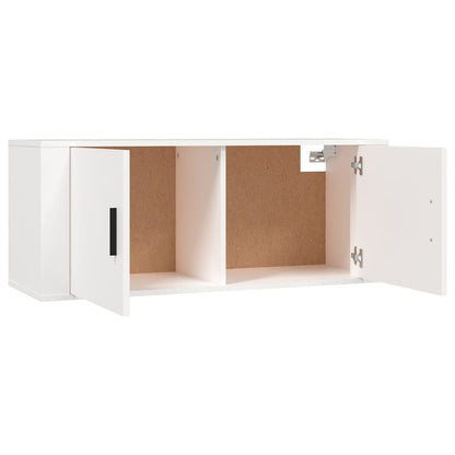 vidaXL 3 Piece Wall-mounted TV Cabinet Set White 100x34,5x40 cm 5