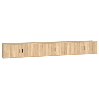 vidaXL 3 Piece Wall-mounted TV Cabinet Set Sonoma Oak 100x34,5x40 cm 2