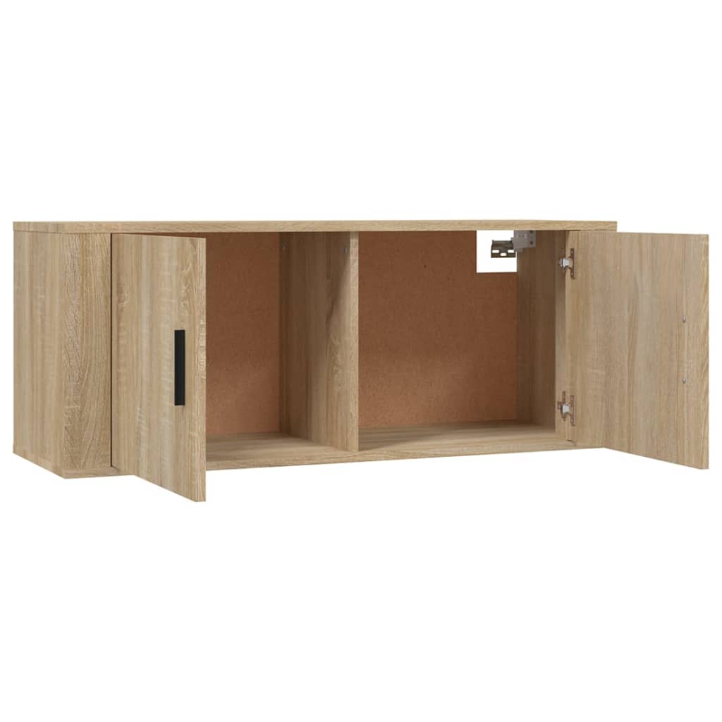 vidaXL 3 Piece Wall-mounted TV Cabinet Set Sonoma Oak 100x34,5x40 cm 5