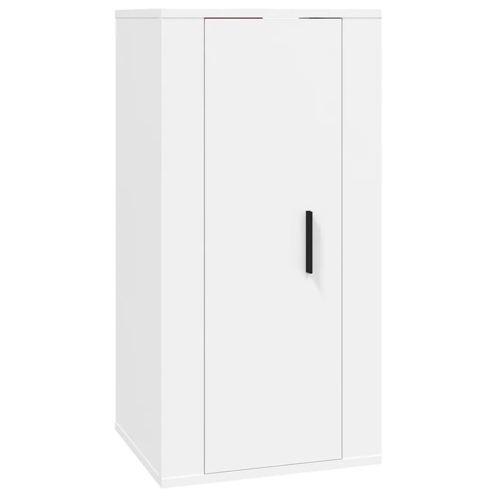 vidaXL 8 Piece TV Cabinet Set White Engineered Wood 5