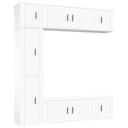 vidaXL 7 Piece TV Cabinet Set White Engineered Wood 2