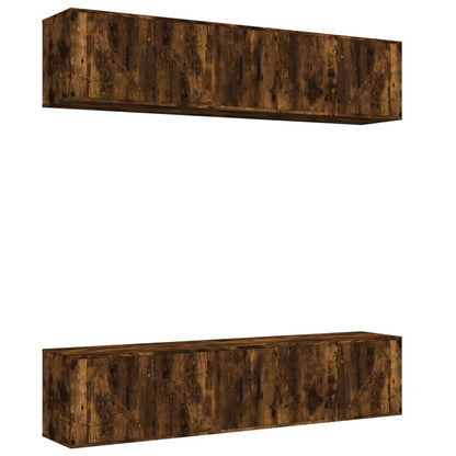 vidaXL 6 Piece TV Cabinet Set Smoked Oak Engineered Wood 2