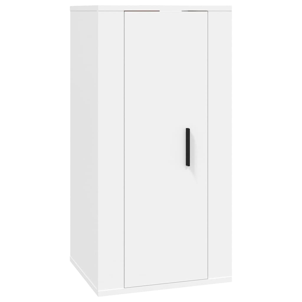 vidaXL 4 Piece TV Cabinet Set White Engineered Wood 5