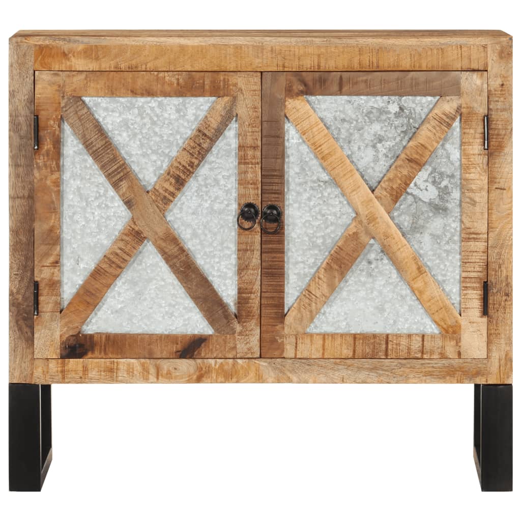 vidaXL Sideboard 80x30x71 cm Solid Rough Wood Mango and Metal 3