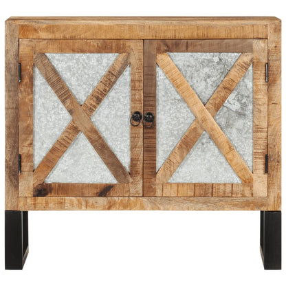 vidaXL Sideboard 80x30x71 cm Solid Rough Wood Mango and Metal 3