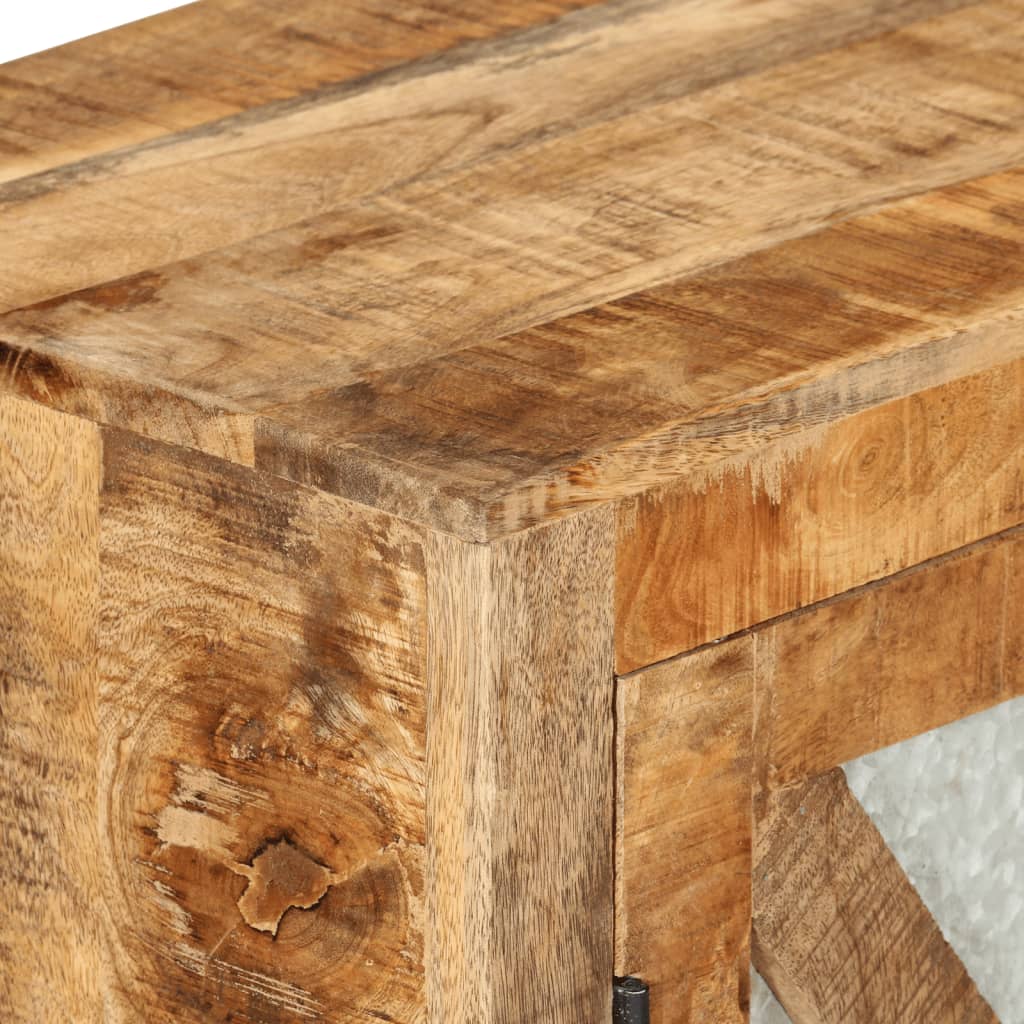 vidaXL Sideboard 80x30x71 cm Solid Rough Wood Mango and Metal 5
