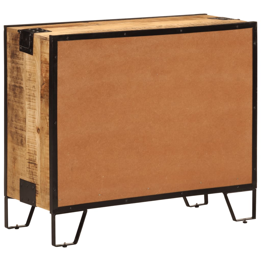 vidaXL Sideboard 80x31x66 cm Solid Rough Wood Mango and Metal 4