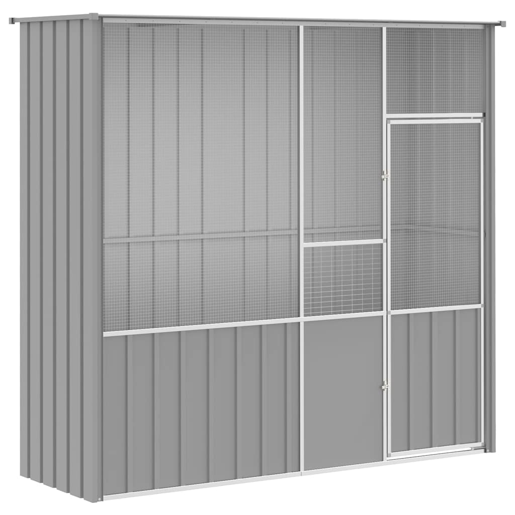 vidaXL Bird Cage Grey 215x78x200 cm Galvanised Steel 2