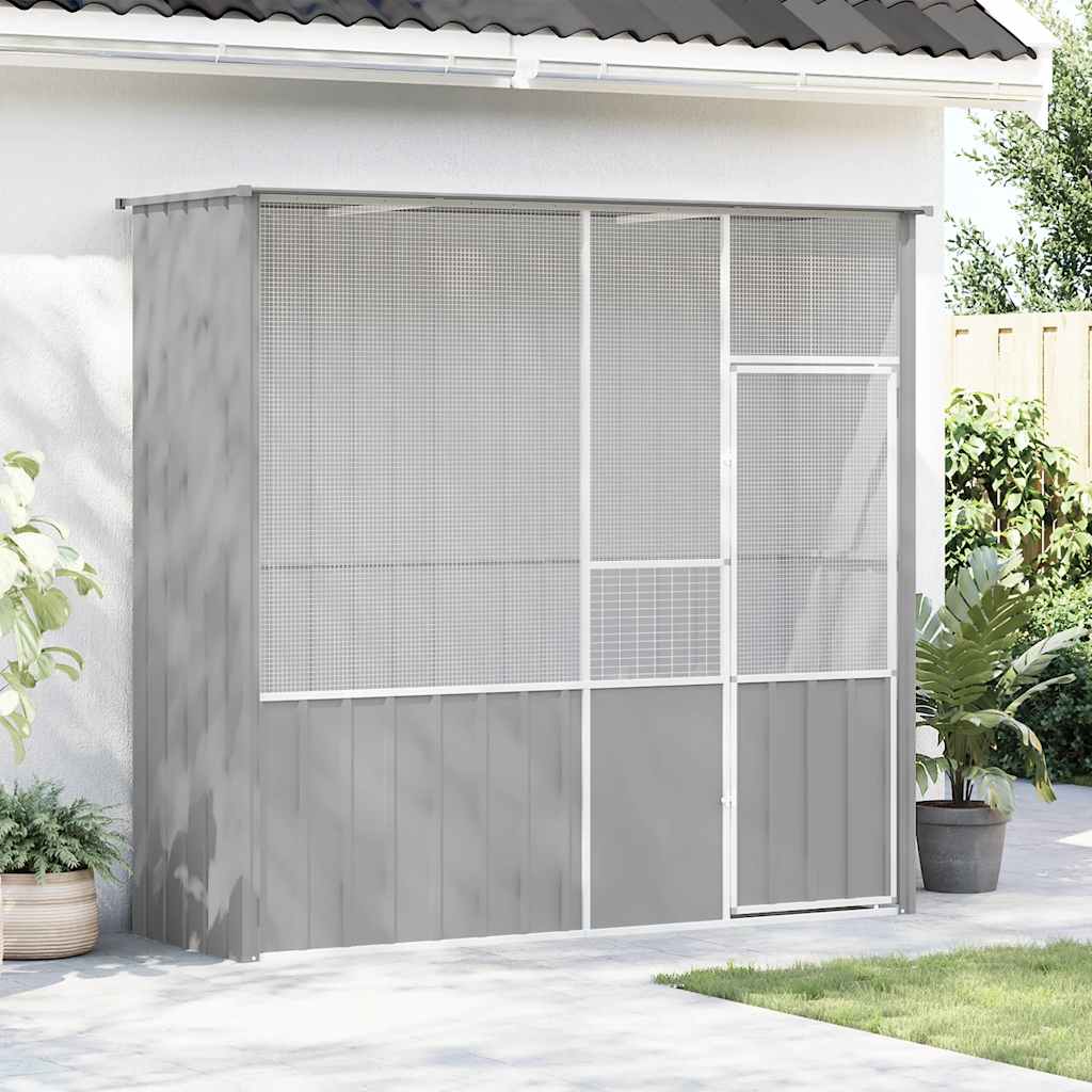 vidaXL Bird Cage Grey 215x78x200 cm Galvanised Steel 3