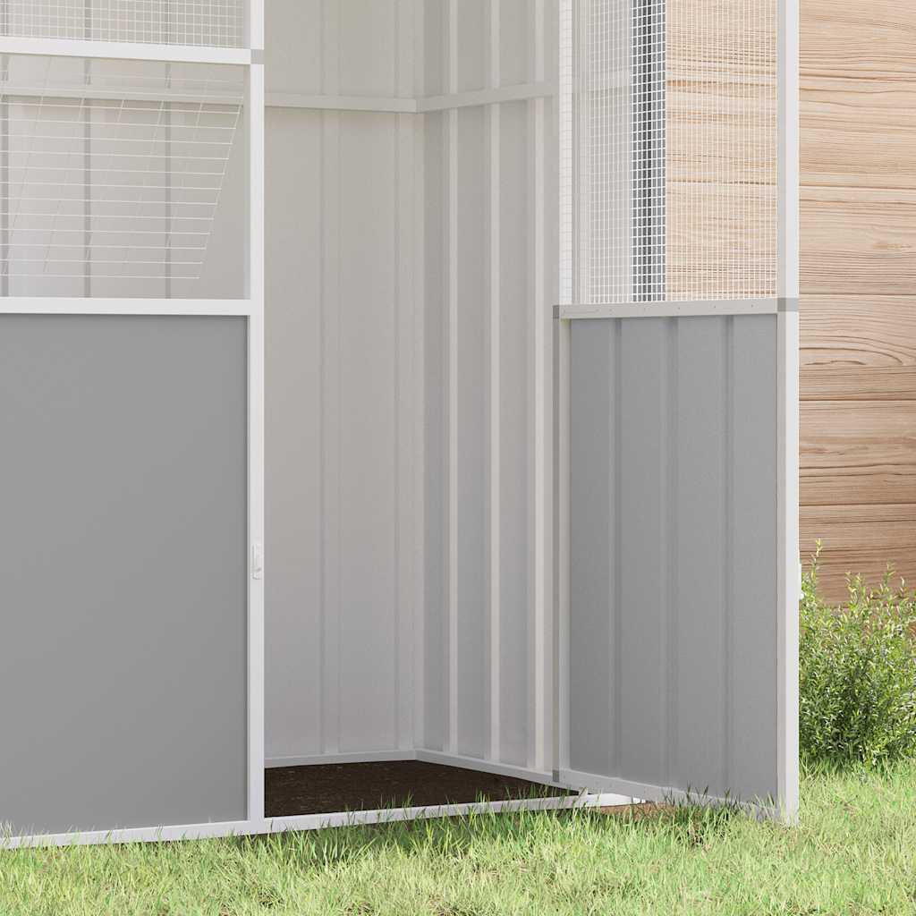 vidaXL Bird Cage Grey 215x78x200 cm Galvanised Steel 4
