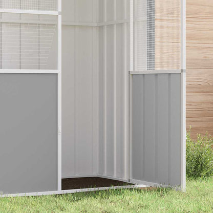 vidaXL Bird Cage Grey 215x78x200 cm Galvanised Steel 4