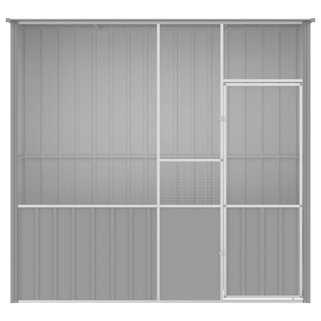 vidaXL Bird Cage Grey 215x78x200 cm Galvanised Steel 5