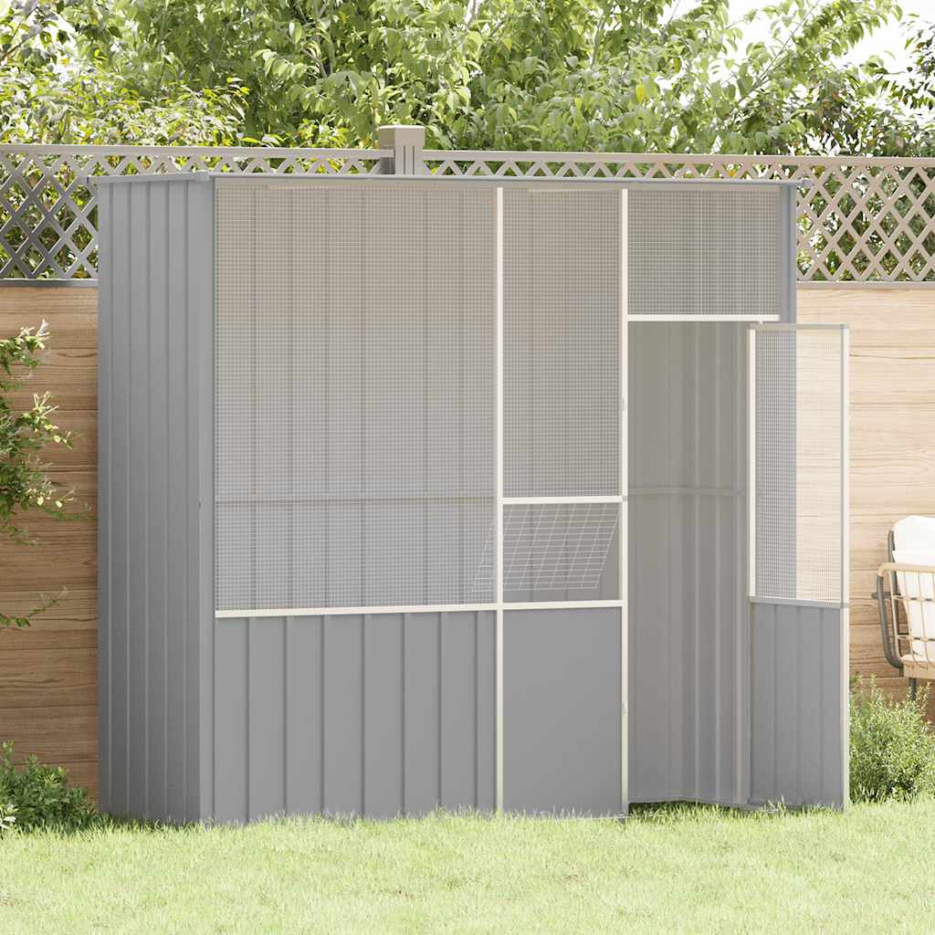 vidaXL Bird Cage Grey 215x78x200 cm Galvanised Steel 1