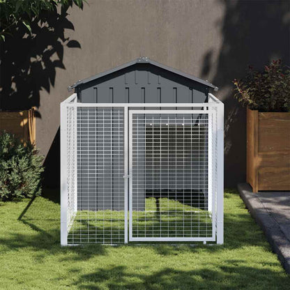 vidaXL Dog House with Roof Galvanised Steel