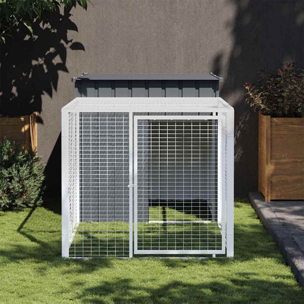 vidaXL Chicken Cage with Run Galvanised Steel