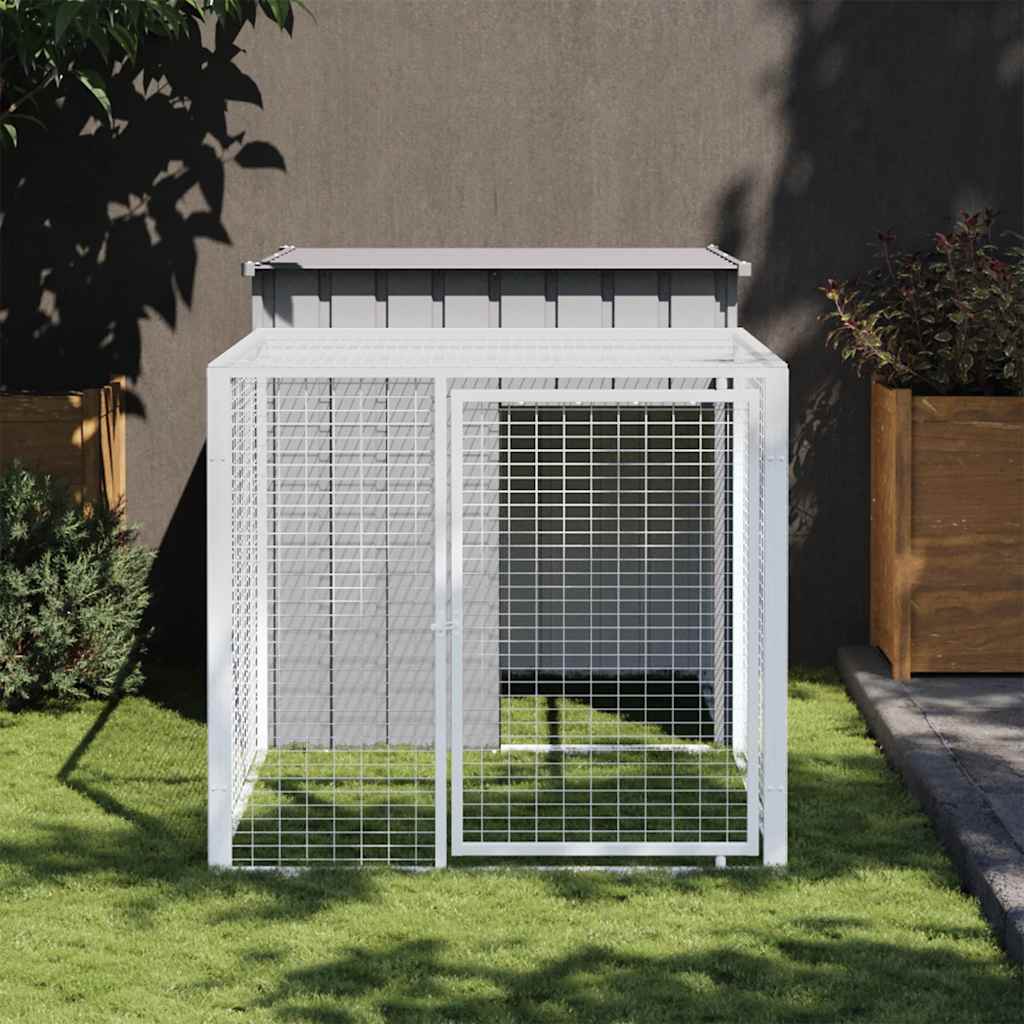 vidaXL Chicken Cage with Run Galvanised Steel