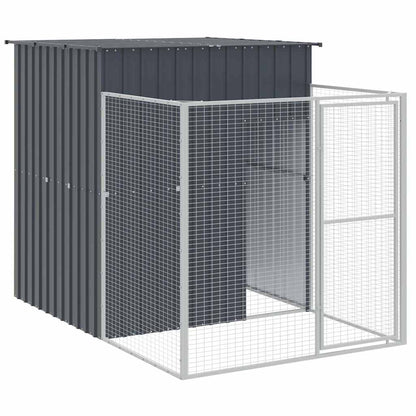 vidaXL Dog House with Run Anthracite 165x251x181 cm Galvanised Steel 2