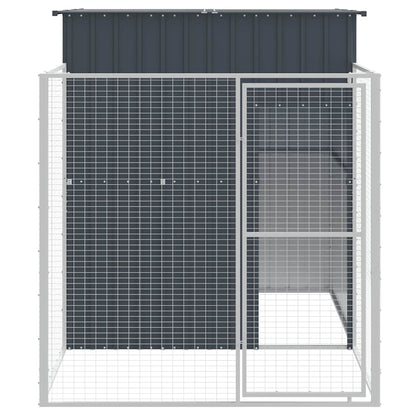 vidaXL Dog House with Run Anthracite 165x251x181 cm Galvanised Steel 3