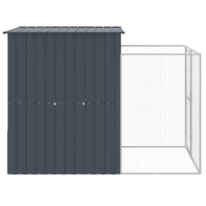 vidaXL Dog House with Run Anthracite 165x251x181 cm Galvanised Steel 4