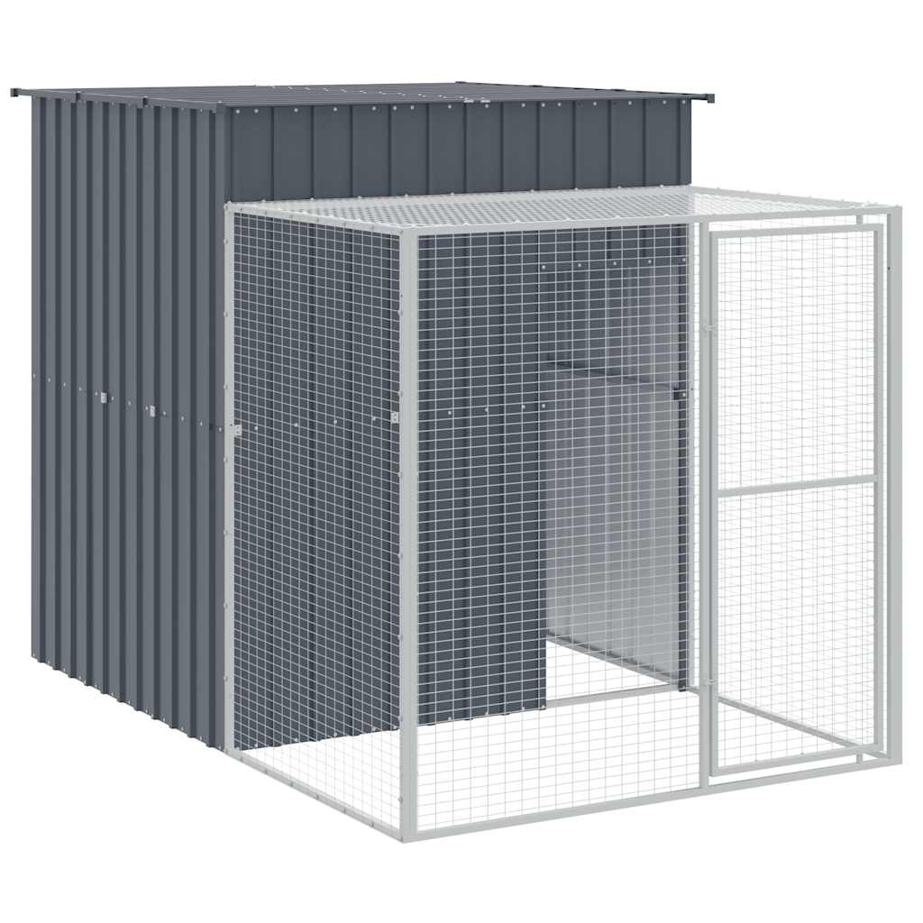 vidaXL Chicken Cage with Run Anthracite 165x251x181cm Galvanised Steel 2