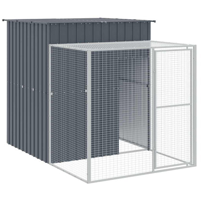 vidaXL Chicken Cage with Run Anthracite 165x251x181cm Galvanised Steel 2
