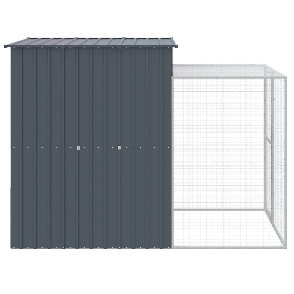 vidaXL Chicken Cage with Run Anthracite 165x251x181cm Galvanised Steel 4
