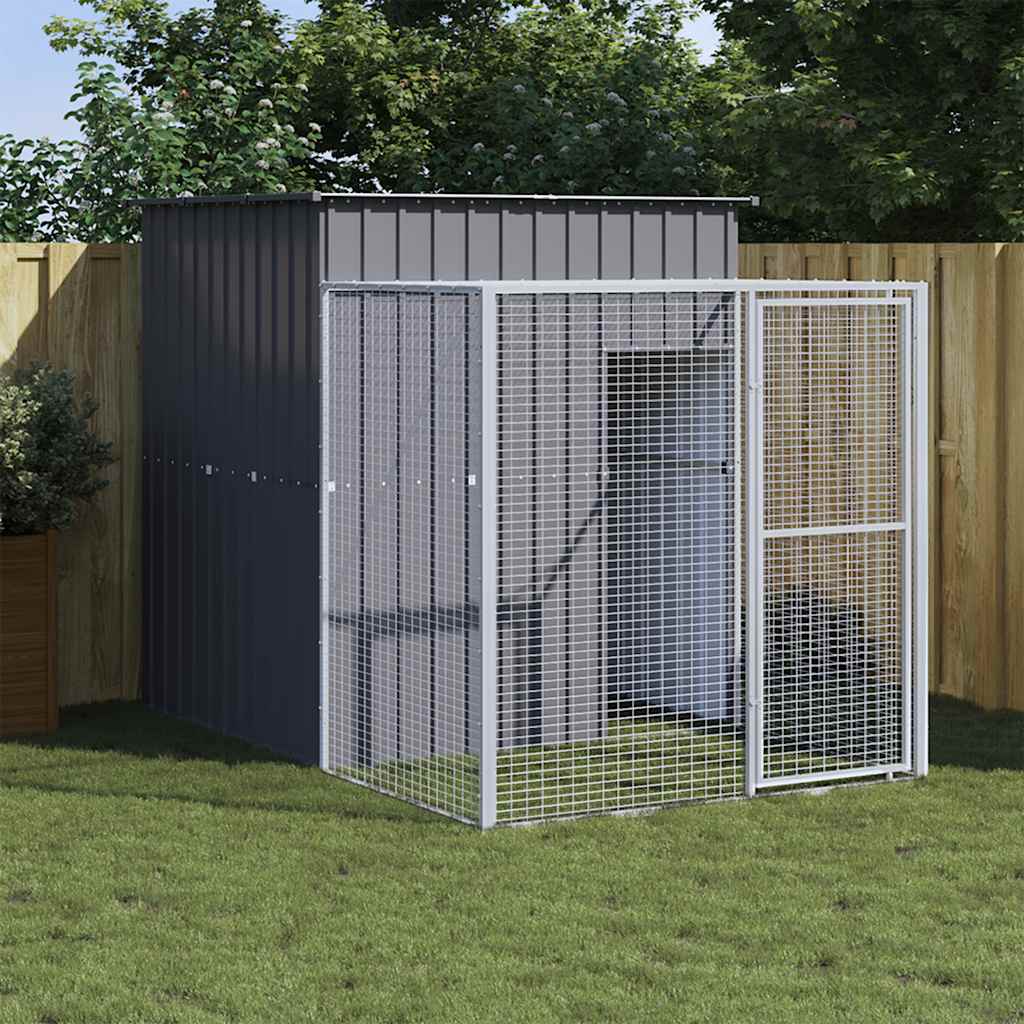 vidaXL Chicken Cage with Run Anthracite 165x251x181cm Galvanised Steel 1