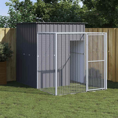 vidaXL Chicken Cage with Run Anthracite 165x251x181cm Galvanised Steel 1