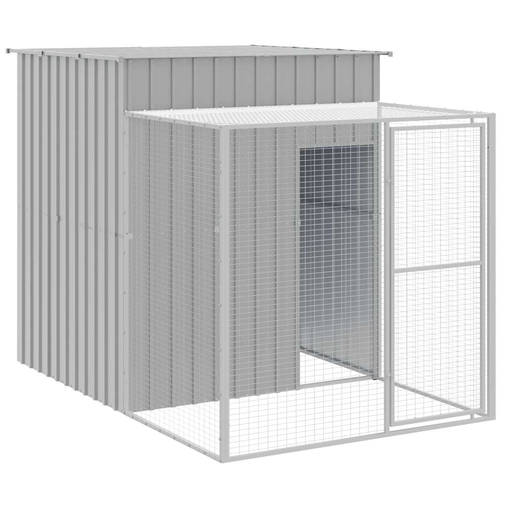 vidaXL Chicken Cage with Run Light Grey 165x251x181cm Galvanised Steel 2