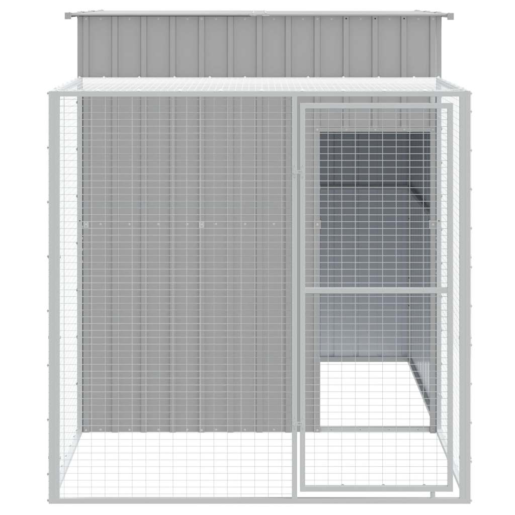 vidaXL Chicken Cage with Run Light Grey 165x251x181cm Galvanised Steel 3