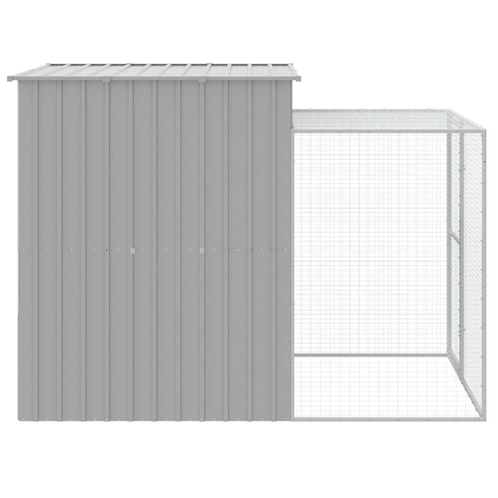 vidaXL Chicken Cage with Run Light Grey 165x251x181cm Galvanised Steel 4