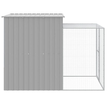 vidaXL Chicken Cage with Run Light Grey 165x251x181cm Galvanised Steel 4