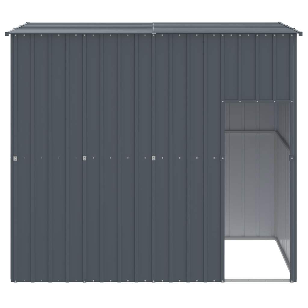 vidaXL Dog House with Roof Anthracite 214x153x181 cm Galvanised Steel 3