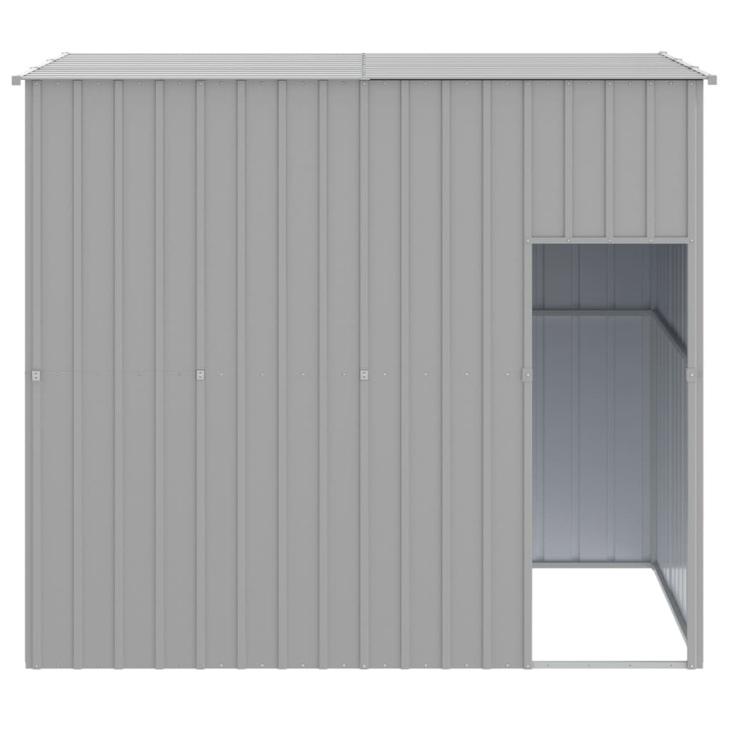 vidaXL Dog House with Roof Light Grey 214x153x181 cm Galvanised Steel 3