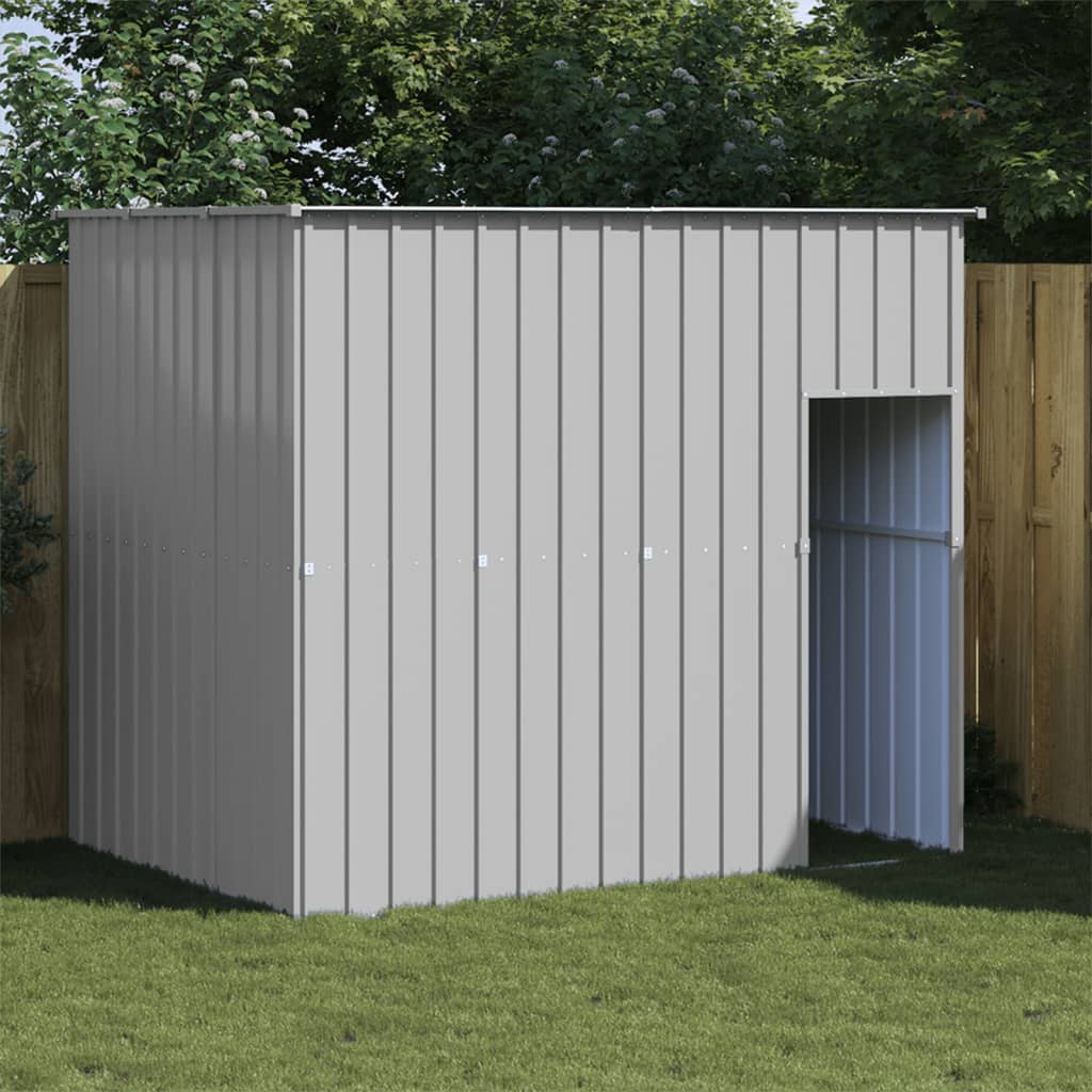 vidaXL Dog House with Roof Light Grey 214x153x181 cm Galvanised Steel 1