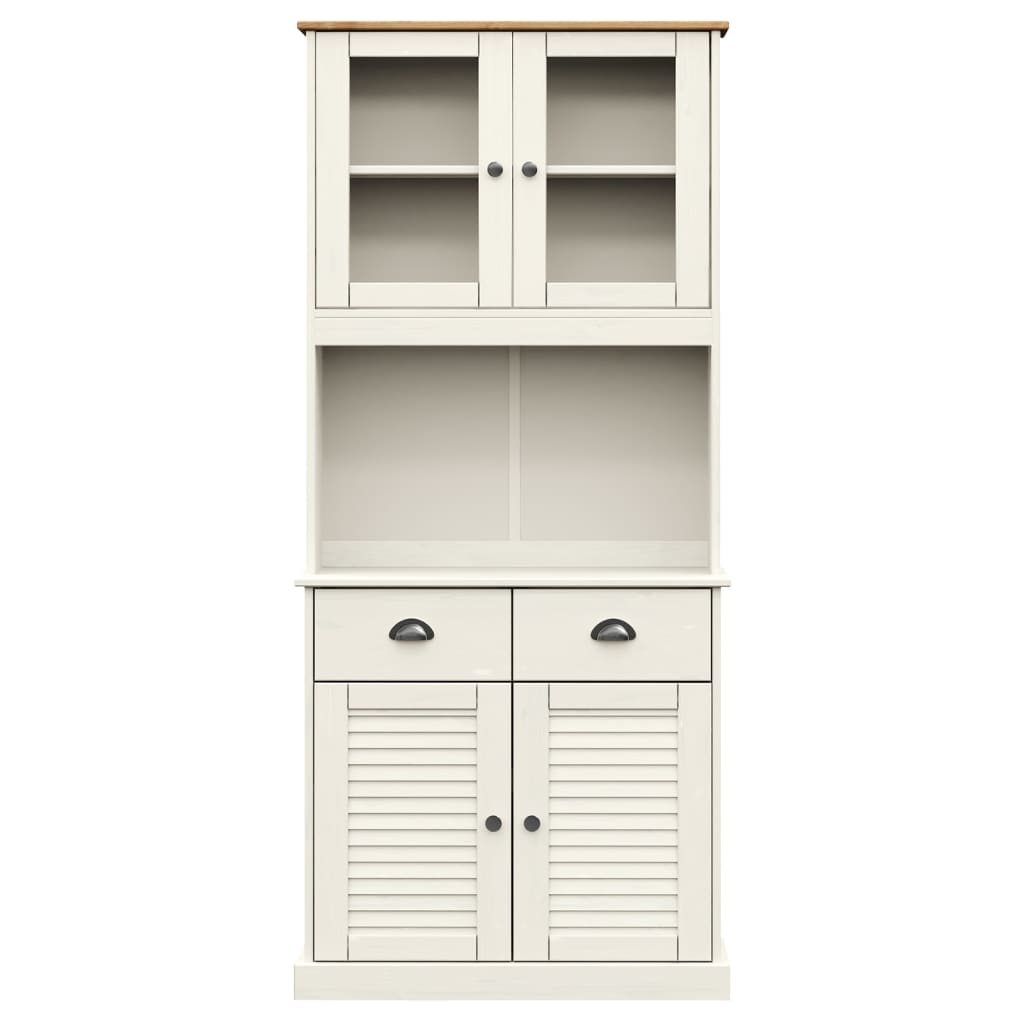 vidaXL Highboard "VIGO" White 78x40x175 cm Solid Wood Pine 4