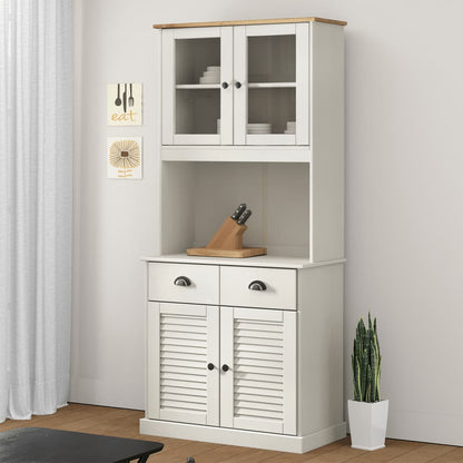 vidaXL Highboard "VIGO" White 78x40x175 cm Solid Wood Pine 1