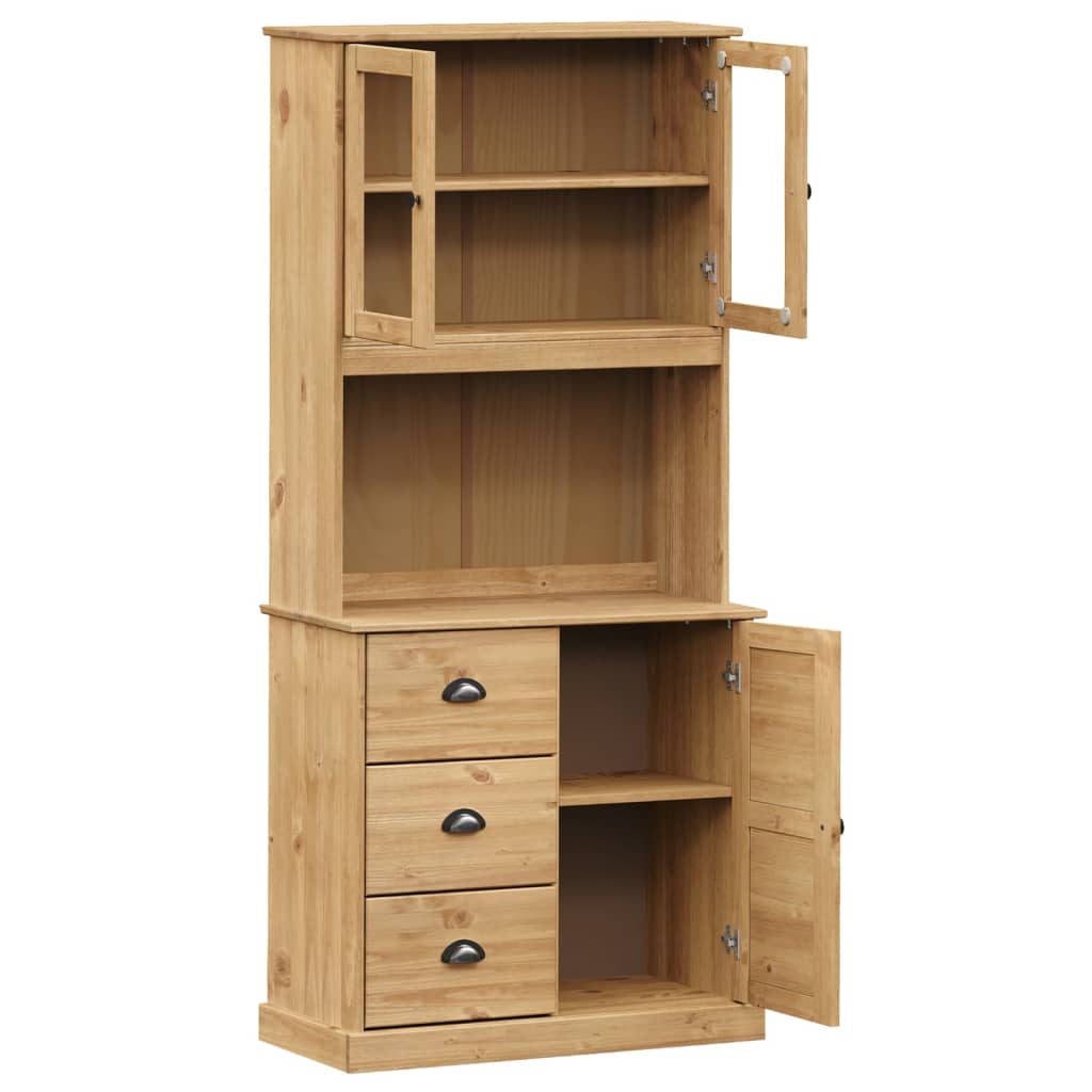 vidaXL Highboard "VIGO" 78x40x175 cm Solid Wood Pine 3