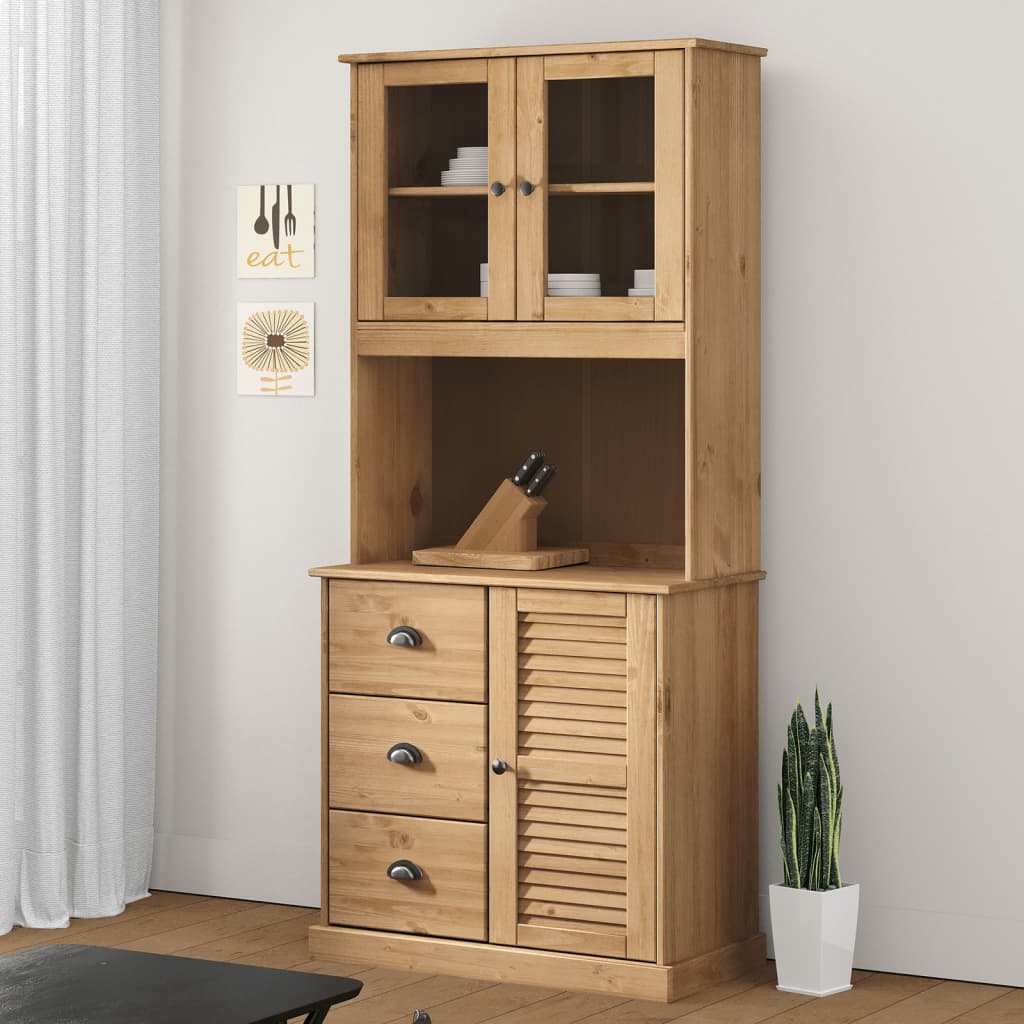 vidaXL Highboard "VIGO" 78x40x175 cm Solid Wood Pine 1