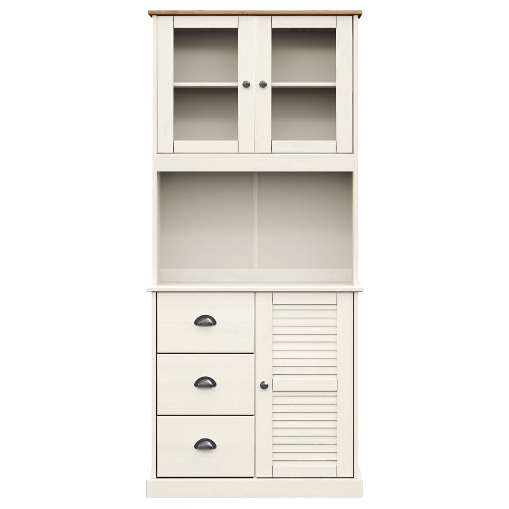 vidaXL Highboard "VIGO" White 78x40x175 cm Solid Wood Pine 4