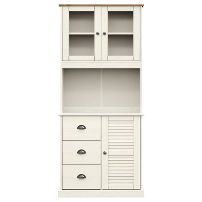 vidaXL Highboard "VIGO" White 78x40x175 cm Solid Wood Pine 4