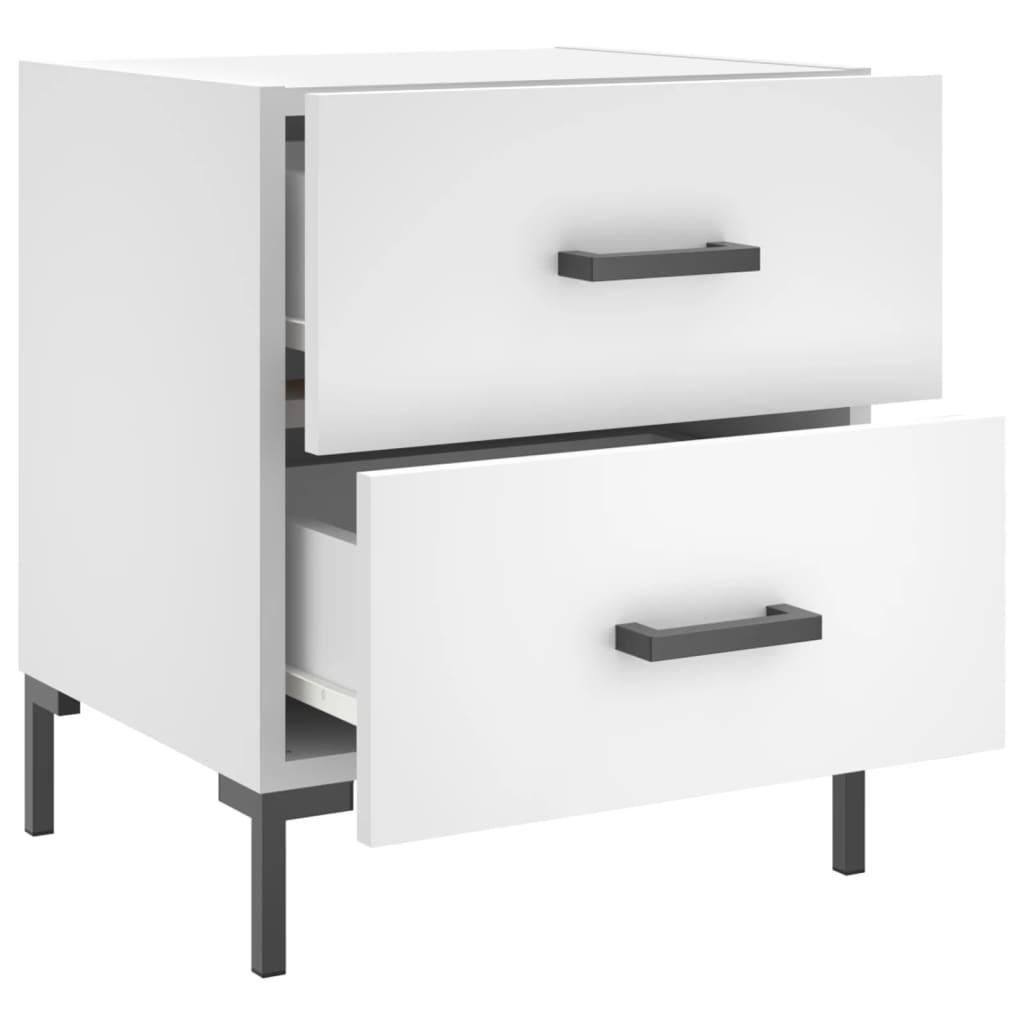 Bedside Cabinet 40x35x47,5 cm Engineered Wood White 1