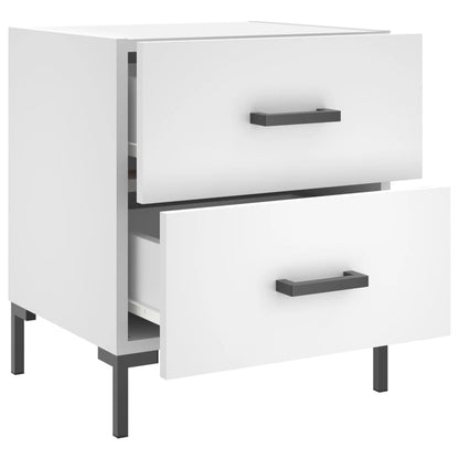 Bedside Cabinet 40x35x47,5 cm Engineered Wood White 1