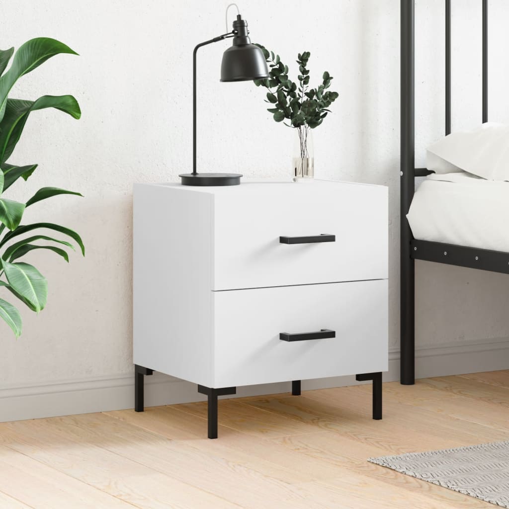 Bedside Cabinet 40x35x47,5 cm Engineered Wood White 1
