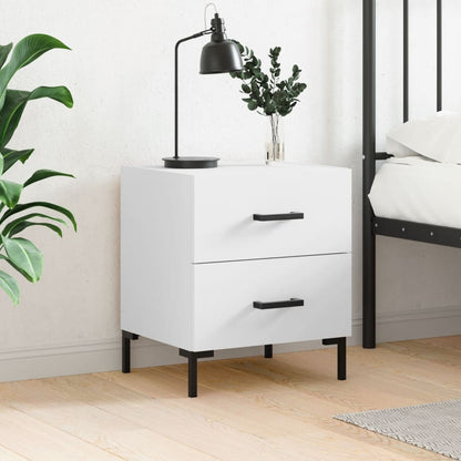 Bedside Cabinet 40x35x47,5 cm Engineered Wood White 1