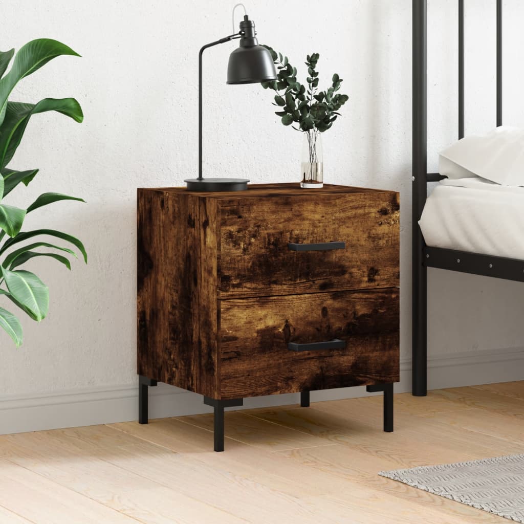 Bedside Cabinet 40x35x47,5 cm Engineered Wood Smoked oak 1